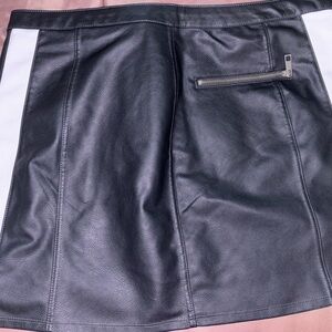 Black and White Leather Skirt